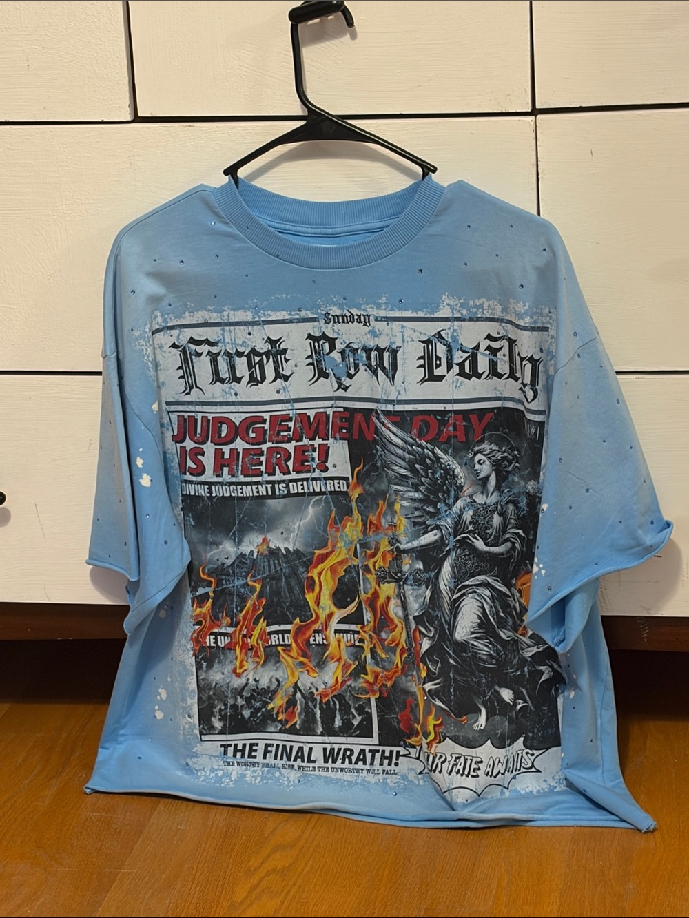 Light Blue 'Judgement Day' Graphic Short-Sleeve Tee